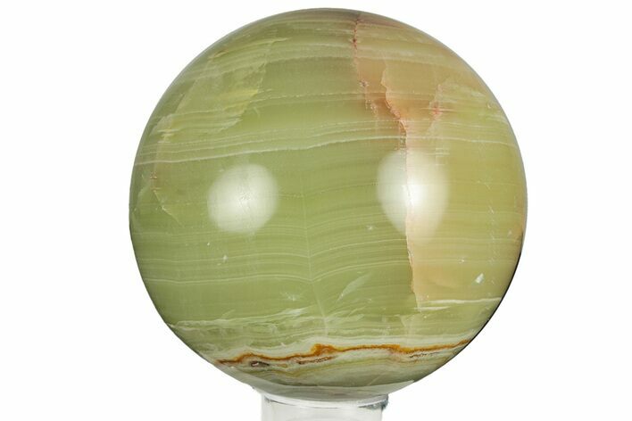 Polished Green Banded Calcite Sphere - Pakistan #266489